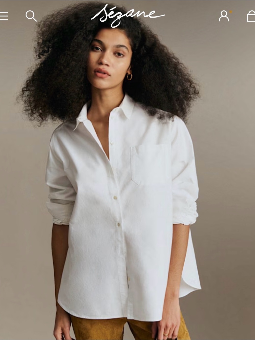 Sezane The Max Shirt NWT US 4, Small in White